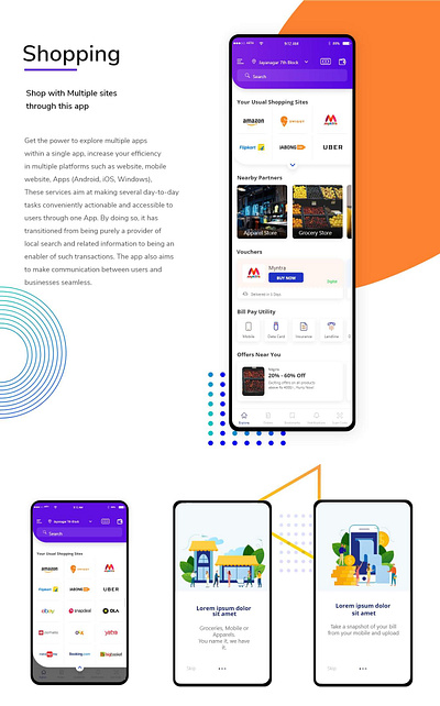 Shopping app branding ui design ux uxdesign web design