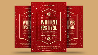 Winter Festival Flyer christmas christmas flyer event flyer holiday holiday flyer new year poster print psd snow template trips winter winter festival winter flyer winter holiday winter holiday flyer winter party winter party flyer