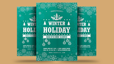 Winter Holiday Flyer christmas christmas flyer event flyer holiday holiday flyer new year poster print psd snow template trips winter winter festival winter flyer winter holiday winter holiday flyer winter party winter party flyer