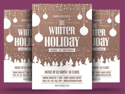 Winter Holiday Flyer christmas christmas flyer event flyer holiday holiday flyer new year poster print psd snow template trips winter winter festival winter flyer winter holiday winter holiday flyer winter party winter party flyer