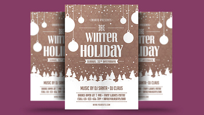 Winter Holiday Flyer christmas christmas flyer event flyer holiday holiday flyer new year poster print psd snow template trips winter winter festival winter flyer winter holiday winter holiday flyer winter party winter party flyer