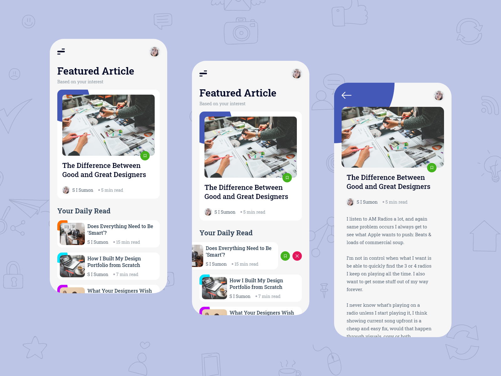 Example of Mobile App Design UI UX