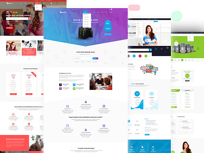 Bhost Hosting Template animation design flat illustration landing page typography ui ux web website