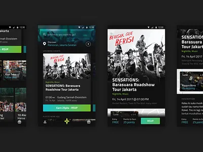 Euforia: Discover circa 2017 android dark dark ui event event app events interface mobile navigation ui ui design