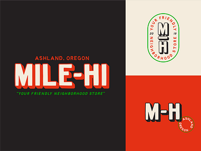 Mile-Hi branding lettering logo typography vintage