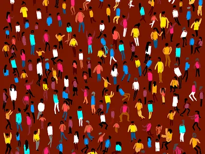 Crowd concept design digital drawing editorial illustration illustration process procreate sketch
