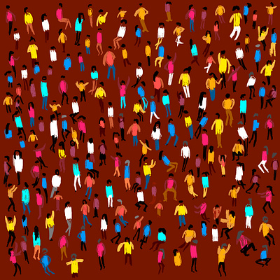 Crowd concept design digital drawing editorial illustration illustration process procreate sketch