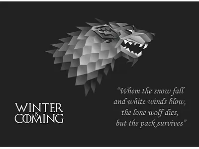 Polygonal House Stark Logo branding design game of thrones house stark illustration illustrator logo polygon polygonal polygonal logo typography vector wolf wolf logo
