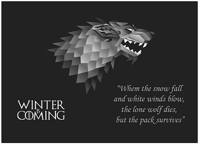 Polygonal House Stark Logo branding design game of thrones house stark illustration illustrator logo polygon polygonal polygonal logo typography vector wolf wolf logo