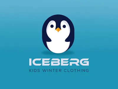 Iceberg minimal logo design app branding design icon illustration illustrator logo logodesign minimal penguin poster typography