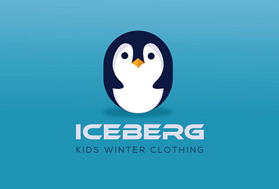 Iceberg minimal logo design app branding design icon illustration illustrator logo logodesign minimal penguin poster typography