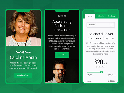 Linode cloud computing mobile ui design