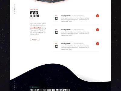 Seattle's Summer of Space Microsite black clean futuristic homepage design microsite modern moon sci fi space website
