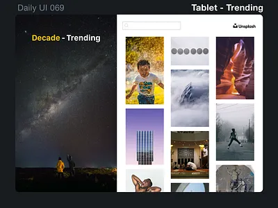 Daily UI 069 - Trending daily 100 challenge daily ui dailyui trending trending ui ui uidesign uiux unsplash ux