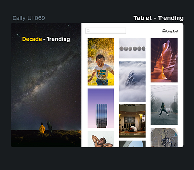 Daily UI 069 - Trending daily 100 challenge daily ui dailyui trending trending ui ui uidesign uiux unsplash ux