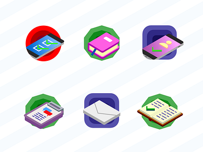 Achievments icons achievement affinity designer color design flat icon icons isometric isometry set ui vector
