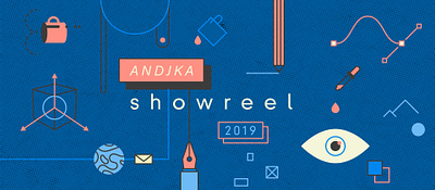 Showreel 2019 WIP screenshot andjka art design eye flat icon illustration pen pencil print ui ux vector web