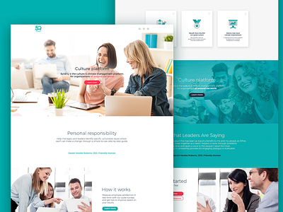 SynerQ - Landing Page brand branding design home page icon icon design identidad identity identity design landing landing page logotype web web design website