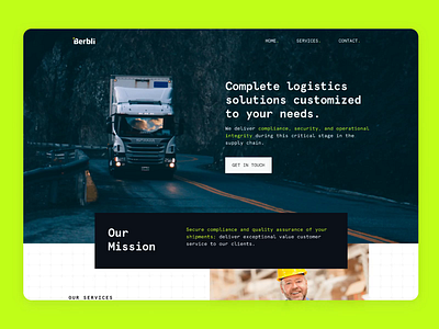 Berbli Website b2b green landing trucks ui web