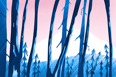 A Fickle Forest editorial illustration forest illustration mountains procreate trees