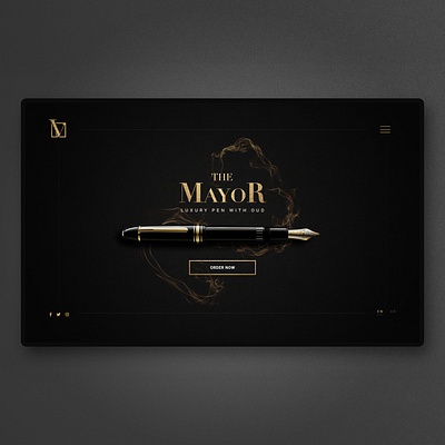 The Mayor - Pen Landing Page app design black and gold clean ui dark ui homepage landingpage luxury pen premium ui uidesign ux webdesign website design