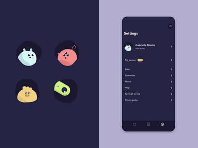 Avatar Placeholders app app design application avatar branding icon illustration mobile mobile app mobile design monsters monsters inc profile picture settings ui ux vector