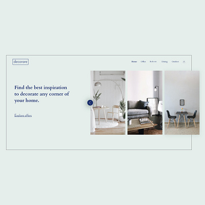Decorare homepage adobexd ecommerce forniture frontend ui uiux webdesign