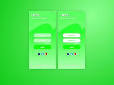 Login screen app design flat ui ux