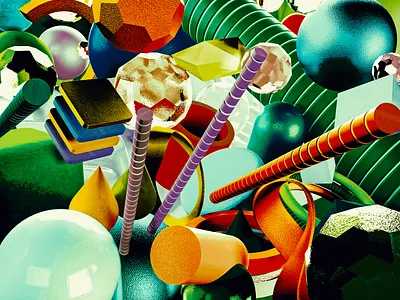 UNTITL3D 3d 3d art abstract abstract 3d abstract art abstraction adobe dimension ball colorful colourful design dimension grunge illustration scene shape shapes simple