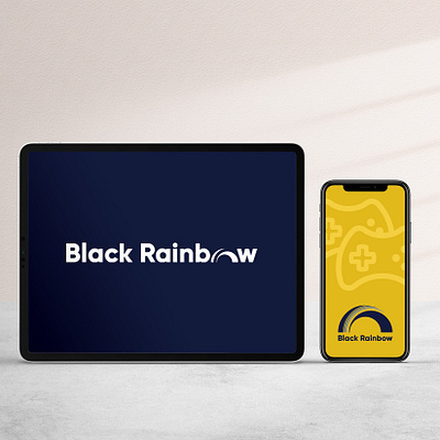 Black Rainbow Game Studio Logo Design blackrainbow branding design flat game illustration lettering logo minimal rainbow studio typography ui vector