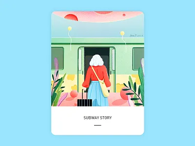 day9 design girl illustration subway trees