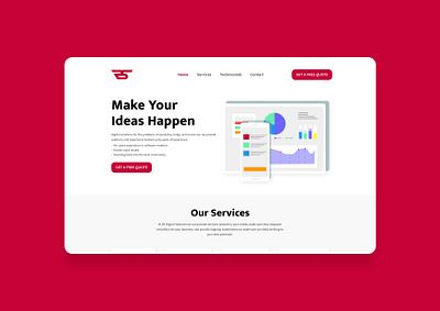 Software Agency Web Design branding design flat illustration red typography web webdesign