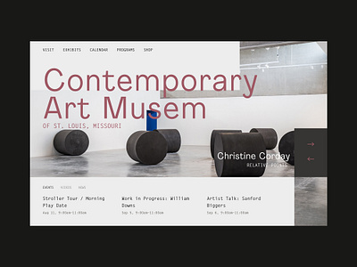 Contemporary Art Museum of St. Louis art blog clean ui events landing page large type monotype museum pastel slider ux ux design web design website design