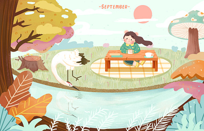 September app branding illustration logo web 插图 设计