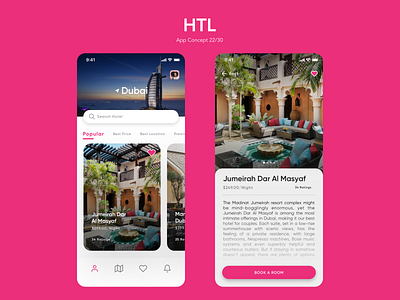 HTL app branding clean design flat ios mobile travel traveling typography ui ux