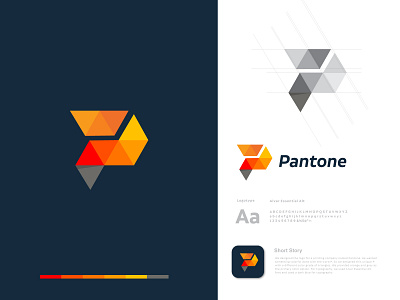 Pantone Logo Design brand brand identity branding branding agency branding and identity flat logo logo logo design logodesign logodesigner logotype modern logo orange grey logo orange logo p logo pantone print design tendy logo ui uidesign