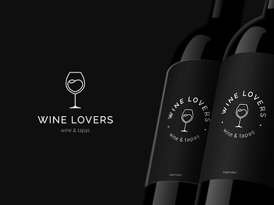 Wine lovers bar bottle brand design brand identity branding design glass logo logodesign logotype mark typography vector wine wine label