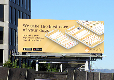 Pawlife Marketing Billboard #1 advertising billboard billboard design brand design branding graphicdesign logo mockup uidesign