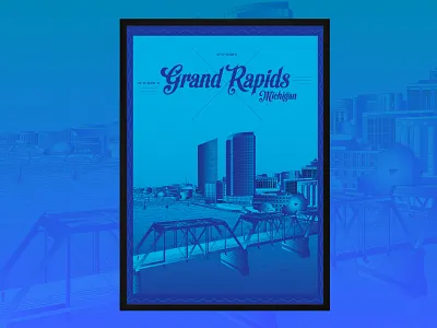 Grand Rapids Poster design grand rapids illustration illustrator michigan photoshop poster print skyline vector art
