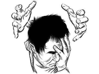 NXIETY anxiety business illustration depression design digital art digital illustration graphic design illustration man mental health minimalist pen and ink portrait sketch stress