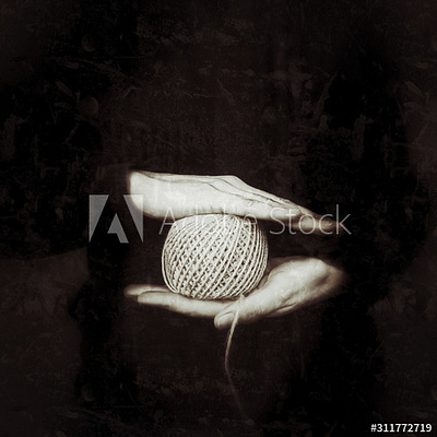 Jute Twine on Roll in Female Hands black and white design template fashion brand fashion design hand photo photography print template design templatedesign textile textile design textiles