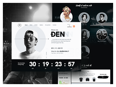 Show Cua Den Landing Page artist dark design heroimage landing design landing page music rapper ui ui ux design uidesign uiux vietnam