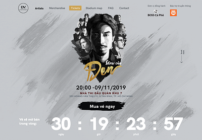 Show Cua Den Landing Page artist dark design heroimage landing design landing page landing page design music rapper ui ui ux design vietnam