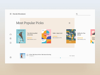 Haruki Murakami - Book Author Website/UI Concept animation app bird book cart clean design home interaction landing list logo modern page slider transition ui ux web website