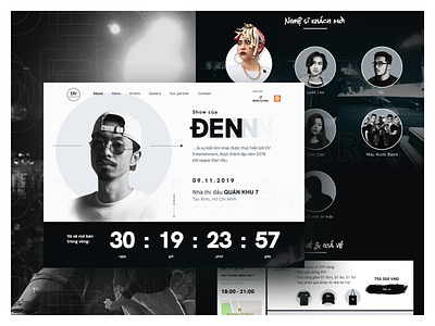 Landing Page – Show Cua Den dark dark theme design landing landing page landing page design liveshow music rap rapper ui ui design uiux underground vietnam