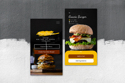 Amy's Burger Mobile Design branding clean design mobile simple ui