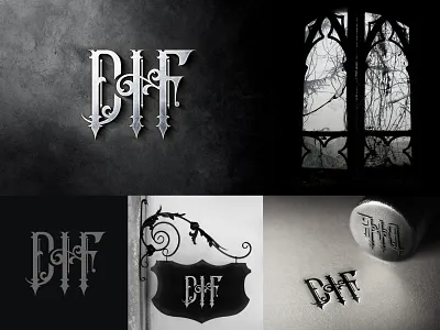 DHF - Logo art classic creative decorative gothic logo monogram
