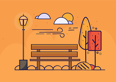 scenery💛🧡🧡🧡💛 art design flat graphic design graphics design icon illustration illustrator logo vector
