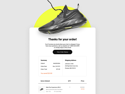 Email Receipt dailyui design email layout typography ui visual design