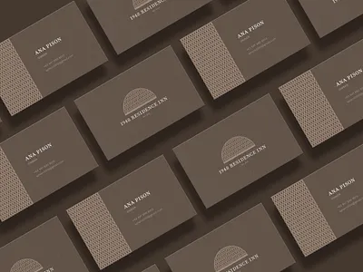 1948 Residence Inn Business Card Design brand identity branding brown business card business card mockup business cards classic elegant hotel icon inn lattice logo minimalist